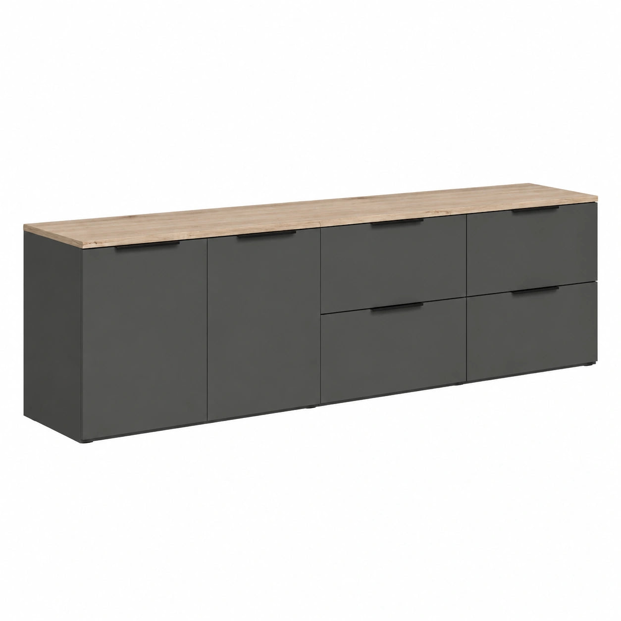 Livinity Parete attrezzata Piave, Antracite, 3 parti