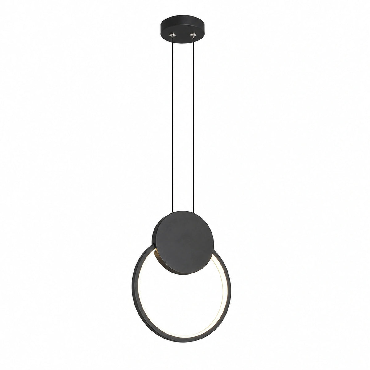 Lampadari a Sospensione LED Moderno 11W Rotondi, Creativa Plafoniera in Alluminio LED lampada da soffitto per Cucina Soggiorno Camera da letto, Nero