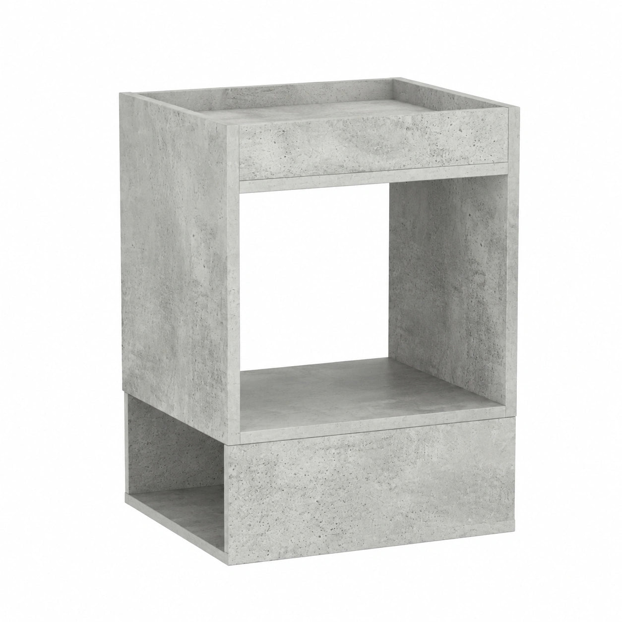 Set di 2 tavolini in cemento grigio, 40 × 40 × 56 cm, in legno, moderno per soggiorno, mobili robusti