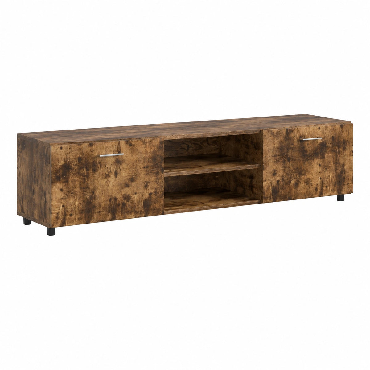 Set di mobili per TV Florin, 3 pezzi, in legno di rovere affumicato, con mobile alto e basso, moderno