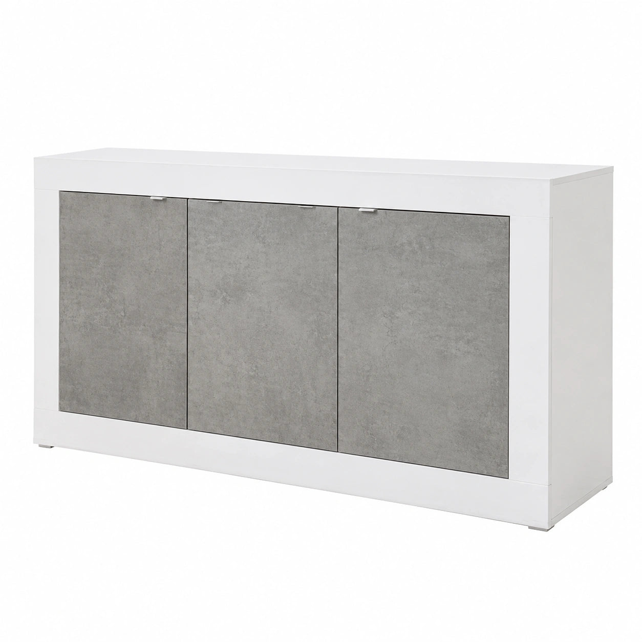 Madia con 3 Ante e in Italy, Credenza Contenitore Collezione Basic per Soggiorno Cucina Ingresso Sala da Pranzo Mobile moderno originale Bianco