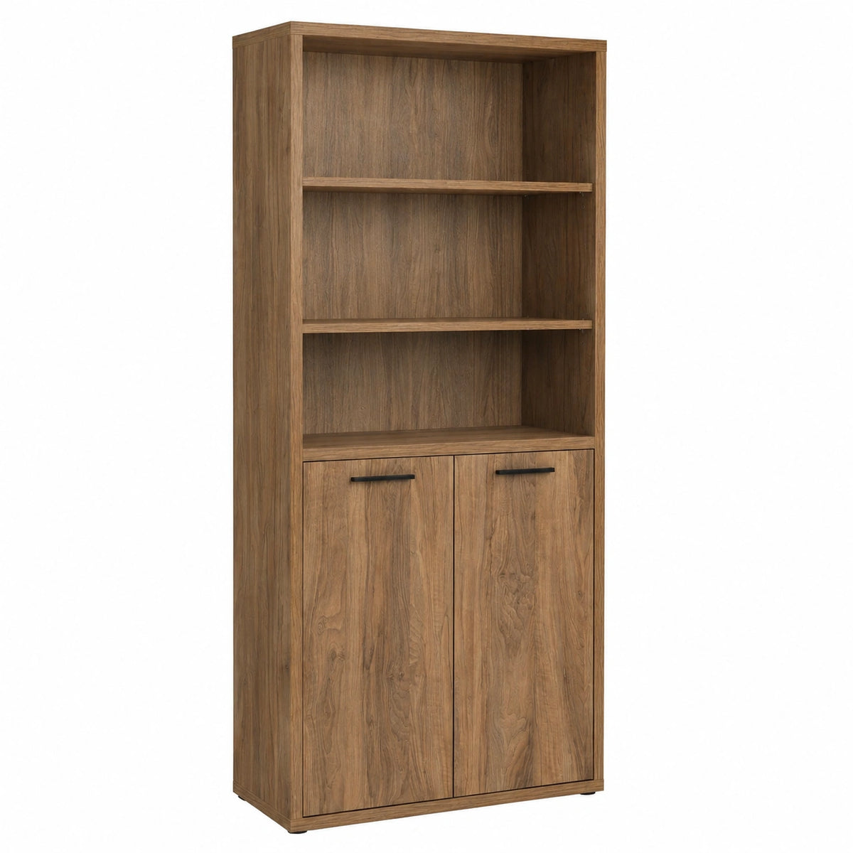 Libreria Alta della Linea DAVINCI con 2 Ante, e 3 Vani, Libreria Scaffale Moderna, (LxAxP) 81,60 × 217,5 × 35,70 cm, Colore Noce Brera