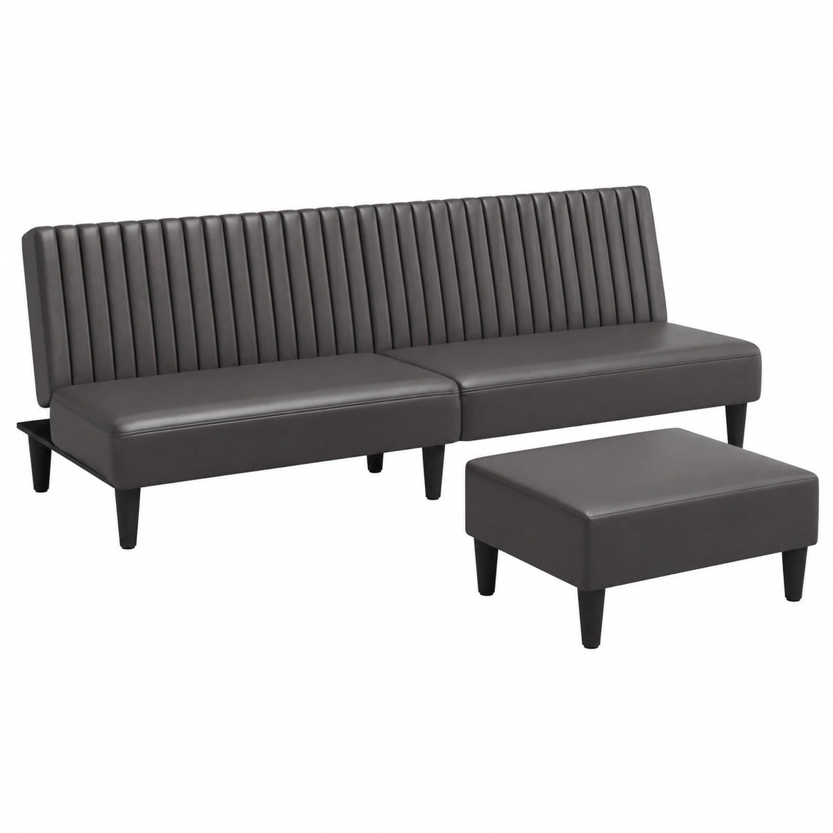 Divano letto con sgabello, 200 × 84,5 × 69 cm, schienale regolabile, robusto set di mobili da soggiorno