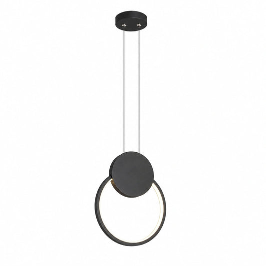 Lampadari a Sospensione LED Moderno 11W Rotondi, Creativa Plafoniera in Alluminio LED lampada da soffitto per Cucina Soggiorno Camera da letto, Nero