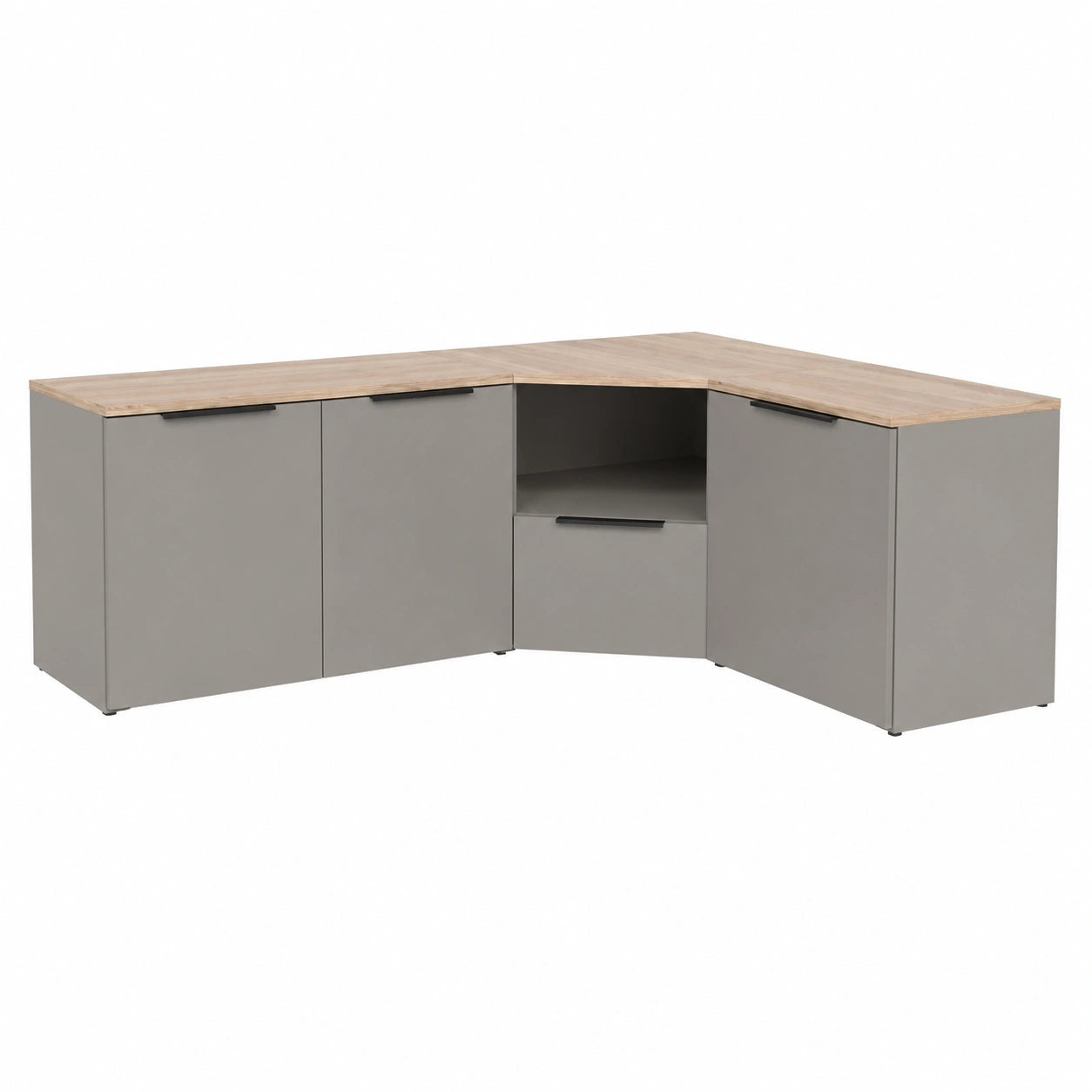 Livinity Parete attrezzata soggiorno Piave, Grigio, 3 parti