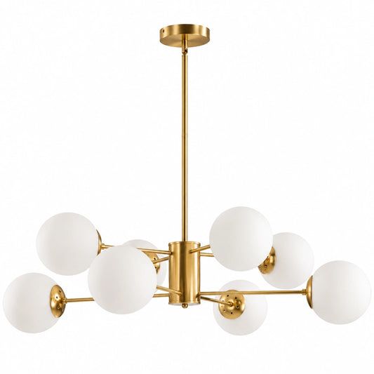 Lampadari Moderna Oro a 8-Luci in Sfere Vetro, Sputnik a Sfera per Soggiorno Camera da Letto Cucina