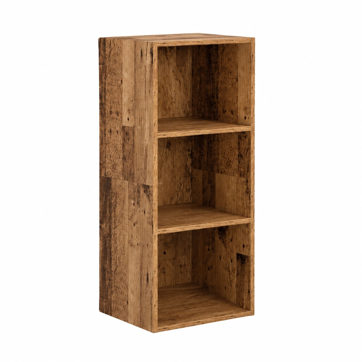Set di mobili per TV in legno anticato, 37 × 37 × 107 cm, montaggio a parete con 3 ripiani, mobili multimediali per soggiorno, casa theater