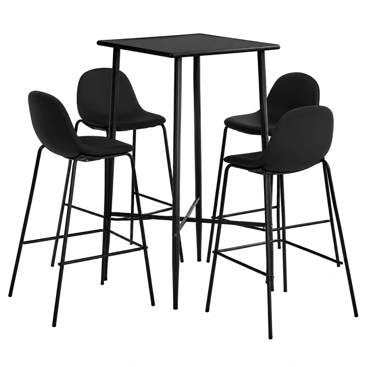 Tavolo da bar e 4 sedie da bar, set di mobili moderni per cucina, soggiorno, giardino, bar o ristorante