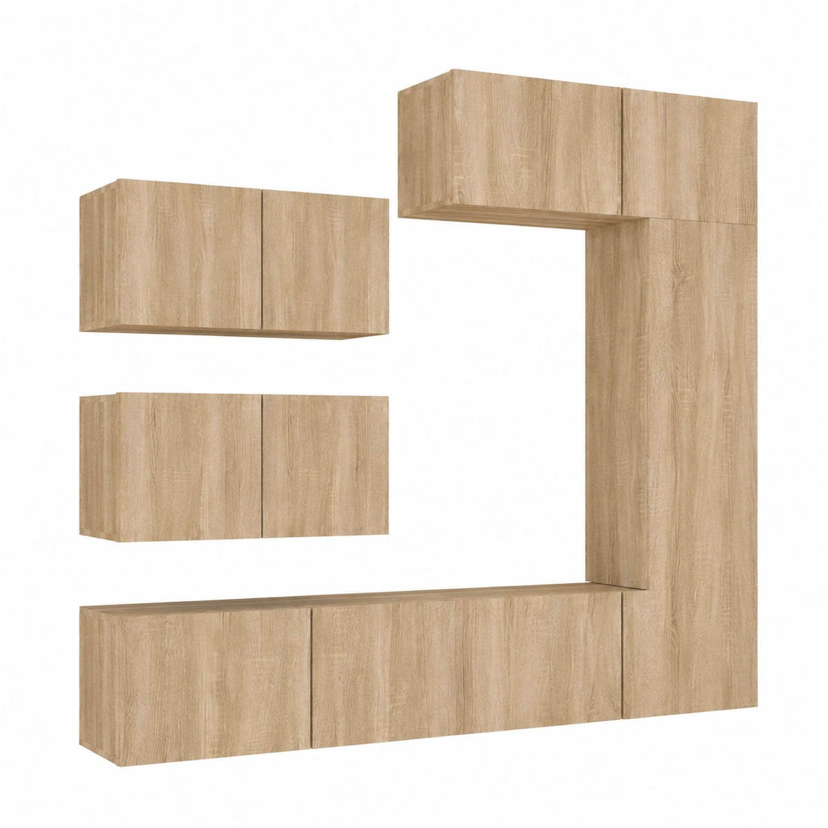 Set di mobili per TV, in legno di quercia Sonoma, 80, 60, 30 cm, set completo da 90 cm, per soggiorno e camera da letto