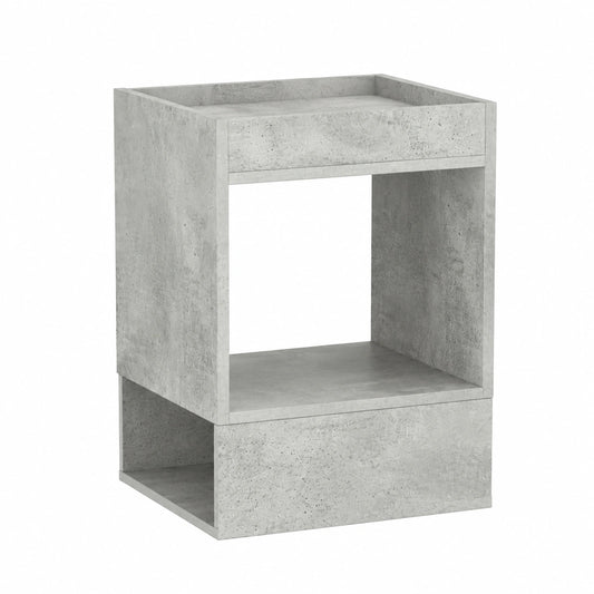 Set di 2 tavolini in cemento grigio, 40 × 40 × 56 cm, in legno, moderno per soggiorno, mobili robusti