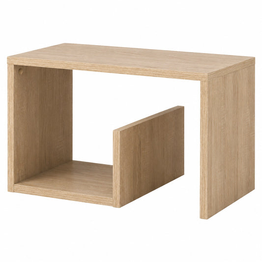 Tavolino da Caffè Laterale Divano con Ripiano Libreria Portariviste Moderno Arredamento Casa Soggiorno Dimensione 59 × 36 × 38 cm (Quercia)